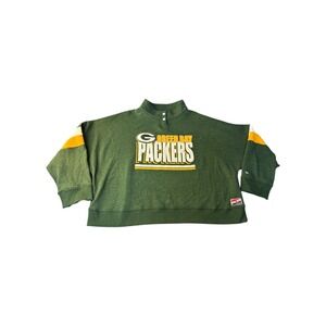 Green Bay Packers Mens 4X Quarter Button Pullover Sweatshirt New Era NFL Apparel